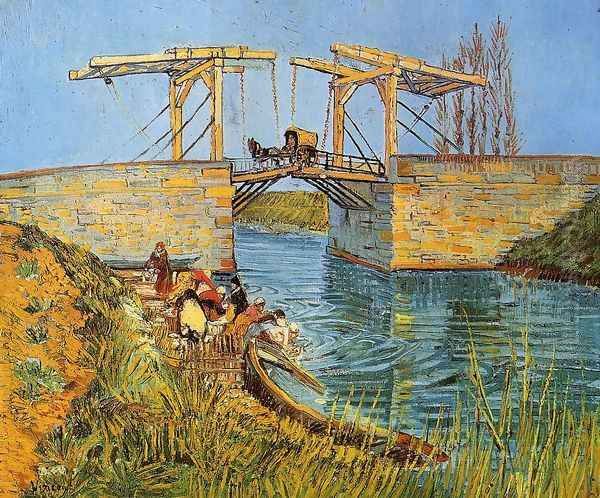 The Langlois Bridge at Arles with Women Washing - view 1