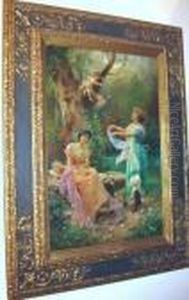 Maidens With Cherub In Tree