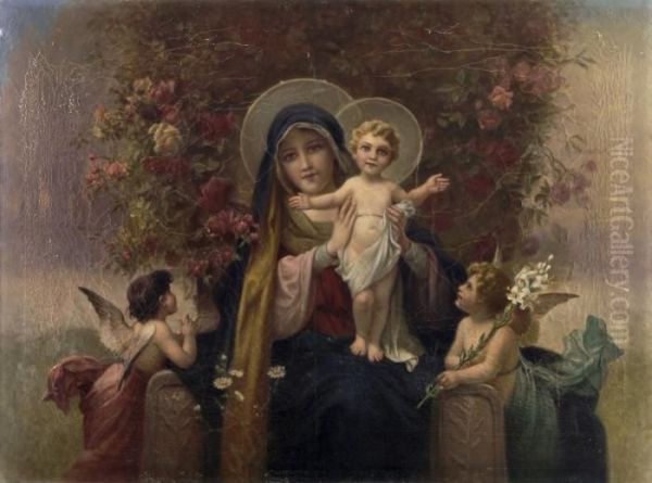 Madonnaim Rosenkranz. Um 1880 - view 1
