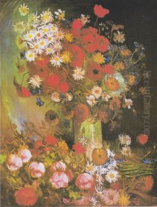Vase with Poppies, Cornflowers, Peonies and Chrysanthemums by Vincent Van Gogh