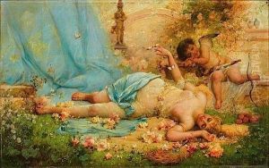 Venus Et Cupidon by Hans Zatzka