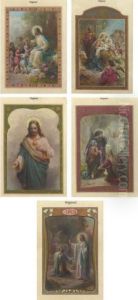 A Set Of Five Designs For Christmas Cards by Hans Zatzka