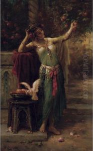 Dancing Girl With Fruit by Hans Zatzka