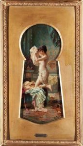 Through The Keyhole by Hans Zatzka
