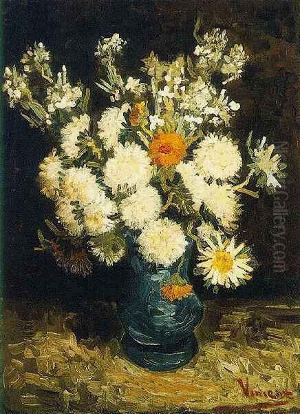 Flowers In A Blue Vase - view 1