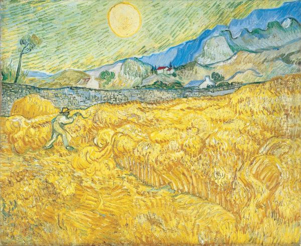 Wheat Field Behind Saint Paul Hospital With A Reaper - view 1