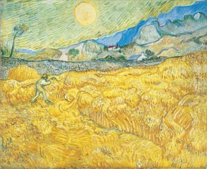 Wheat Field Behind Saint Paul Hospital With A Reaper by Vincent Van Gogh