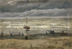 Beach at Scheveningen in Stormy Weather
