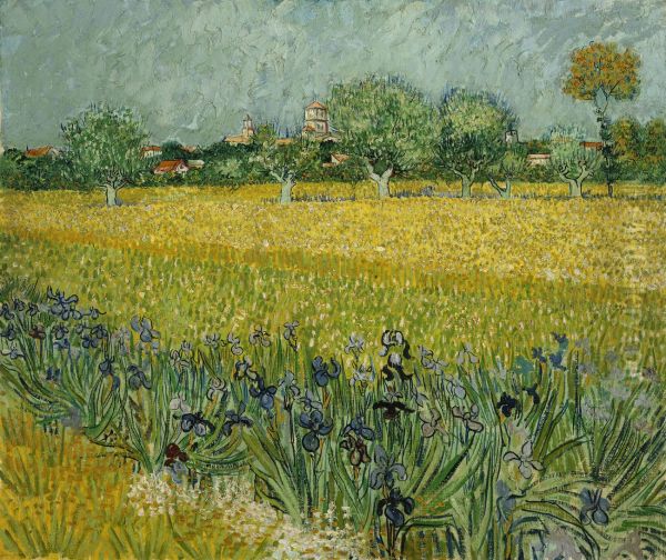 View Of Arles With Irises In The Foreground - view 1