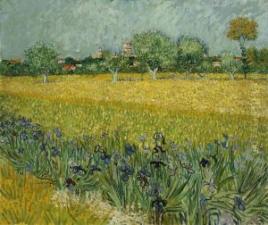 View Of Arles With Irises In The Foreground by Vincent Van Gogh