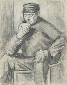 Homme buvant une tasse de cafe