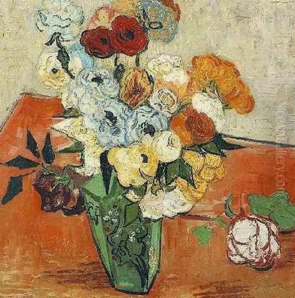 Japanese Vase With Roses And Anemones - view 1