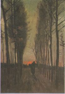 Avenue Of Poplars At Sunset by Vincent Van Gogh