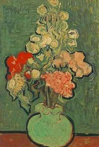 Vase With Rose Mallows by Vincent Van Gogh