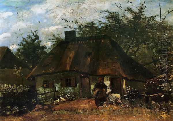 Cottage And Woman With Goat - view 1