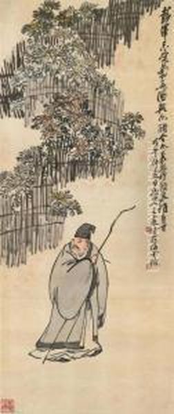 Poet In The Garden Of Chrysanthemum - view 1