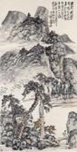 Sitting At Peace In The Pine Cottage by Wang Zhen