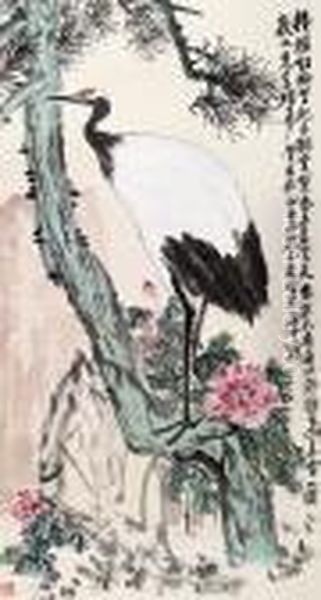 Pine Tree And Crane - view 1