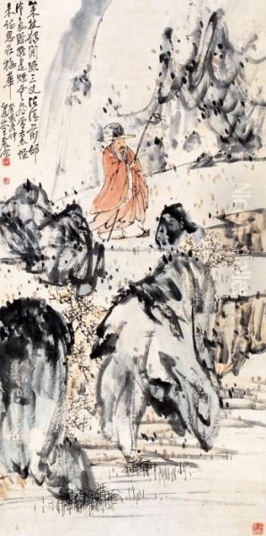 Wang Zhenwalking In The Woods - view 1
