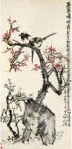 Plum And Magpie by Wang Zhen