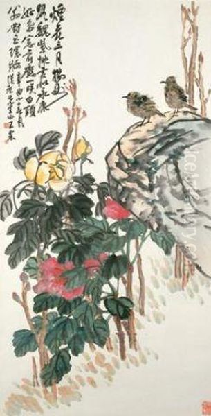 Chinese Bulbul And Peony - view 1