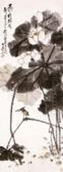 Lotus Pond And Bird - view 1