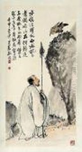 Luohan And Bird by Wang Zhen