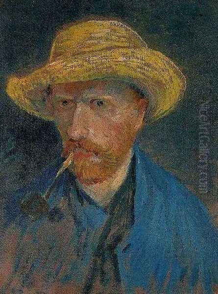 Self Portrait With Straw Hat And Pipe - view 1
