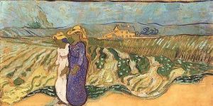 Two Women Crossing The Fields