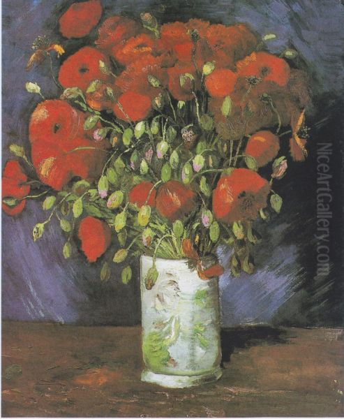 Vase With Red Poppies - view 1