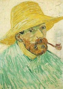 Self Portrait With Pipe And Straw Hat