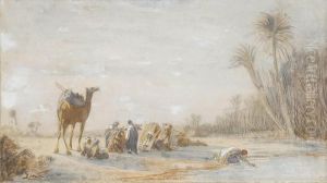 Arabs At An Oasis by Felix Ziem
