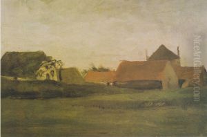 Farmhouses In Loosduinen Near The Hague At Twilight