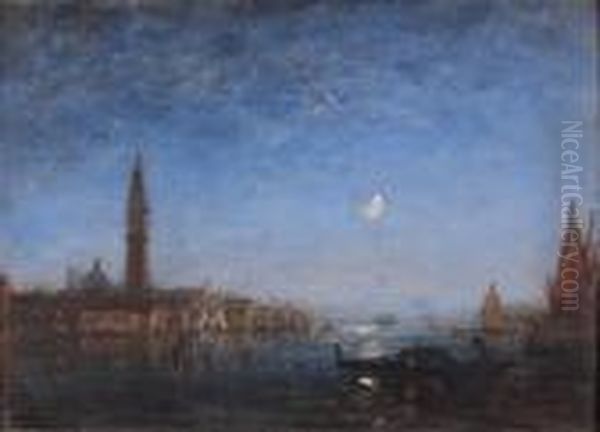 Clair De Lune Sur Le Bassin De Saint-marc A Venise - view 1