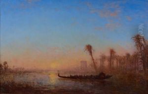 Coucher De Soleil A Damanhour by Felix Ziem