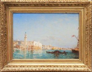 Gondole Sur Le Grand Canal,venise by Felix Ziem