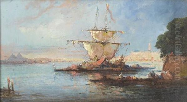 Segelschiff Im Abendrot In Der Lagune Von Venedig - view 1
