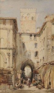 Aux Portes De La Ville, Italie by Felix Ziem