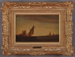 Coastal View With Ships by Felix Ziem
