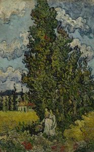 Cypresses And Two Women