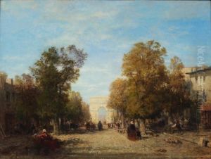 Paris, L'arc De Triomphe Depuis L'avenue De Neuilly by Felix Ziem