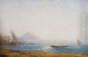 Mosquee Sur La Corne D'or A Constantinople. by Felix Ziem