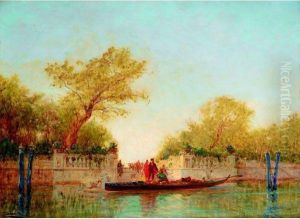 L'entree Des Jardins Francais A Venise by Felix Ziem