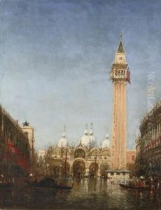 La Place Saint Marc Inondee: The Basilica San Marco, Venice