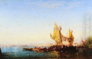 Venise, Bragosi Et Sandoli, Bassin by Felix Ziem