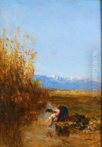 Lavandiere En Provence by Felix Ziem