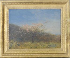 Pecher En Fleurs: A Peach Blossom Tree In A Landscape by Felix Ziem