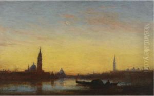 San Giorgio At Sunset by Felix Ziem
