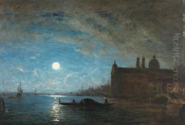 Gondole Devant Les Gesuati, Au Clair De Lune - view 1