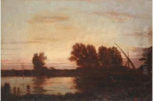 Voile Et Etang Au Crepuscule Voile Et Etang Au Crepuscule